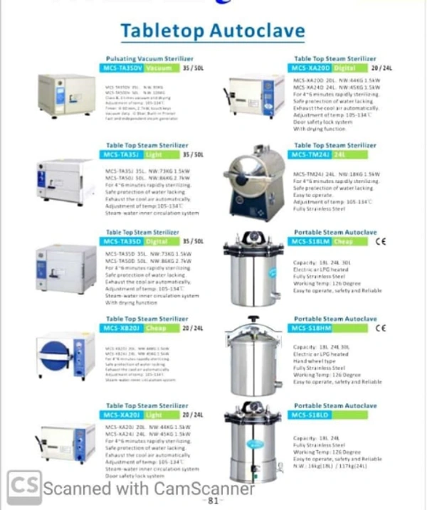 Table Top Autoclave